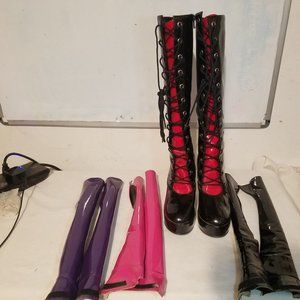 Gothic Patent Leather platform heeled boots